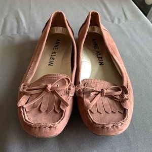 Anne Klein Pink Suede Moccasins